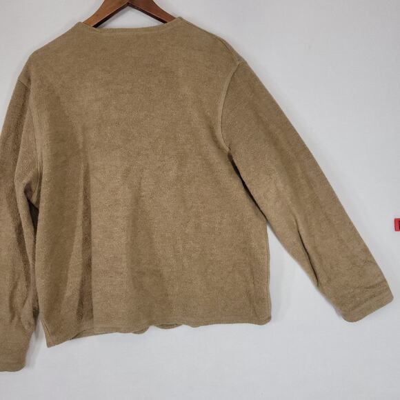 Vintage Chicos Sweater Womens Sz Large Beige Button Up Long Sleeve Grandma Warm - Picture 14 of 15